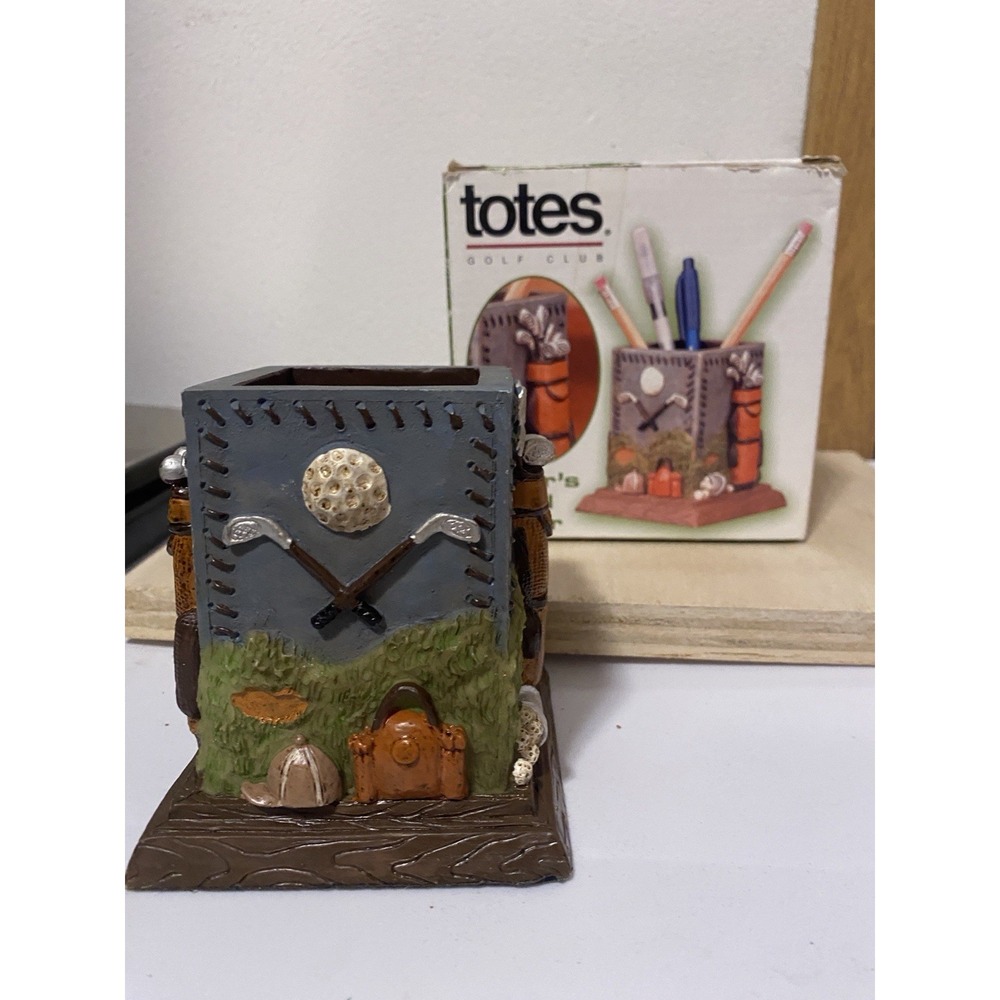 Totes Golfer Pencil Holder Square Resin